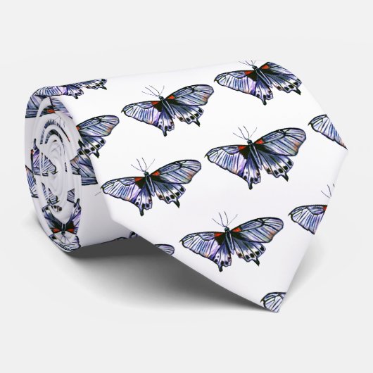 Paarse Butterflies Stropdas (Opgerold)