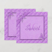 Paarse Butterflies Sweet Sixteen Uitnodiging (Voorkant / Achterkant)