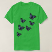Paarse Butterflies T-shirt (Design voorkant)