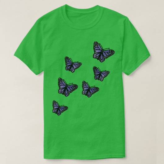 Paarse Butterflies T-shirt (Design voorkant)