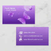 Paarse Butterflies Visitekaartje (Voorkant / Achterkant)