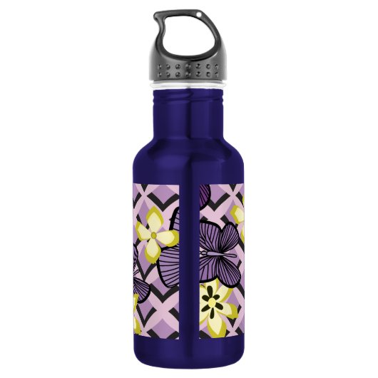 Paarse Butterflies Waterfles (Achterkant)