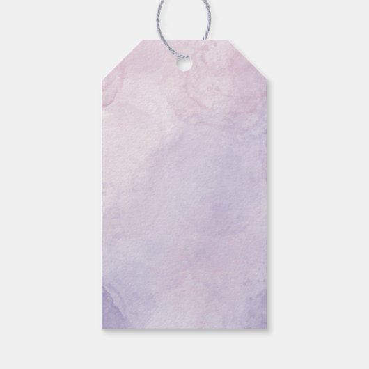 Paarse Butterflies Waterverf Wilde bloem Dank u we Cadeaulabel (Achterkant)