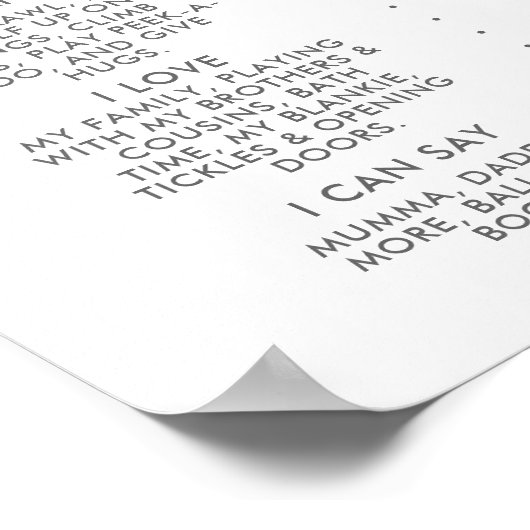 Paarse Butterfly 1st Birthday Milestone Poster (Hoek)