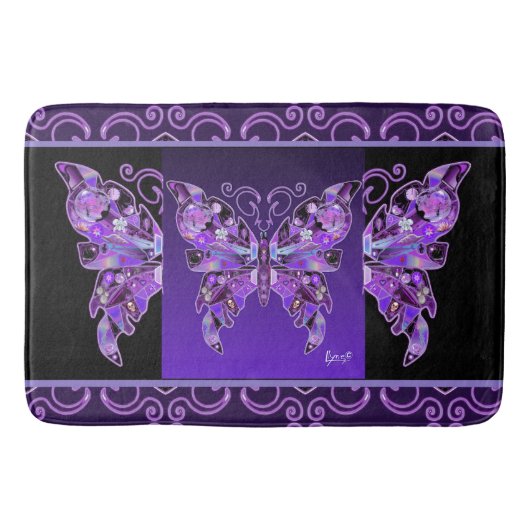 Paarse Butterfly 31 Bath Mat (Voorkant)
