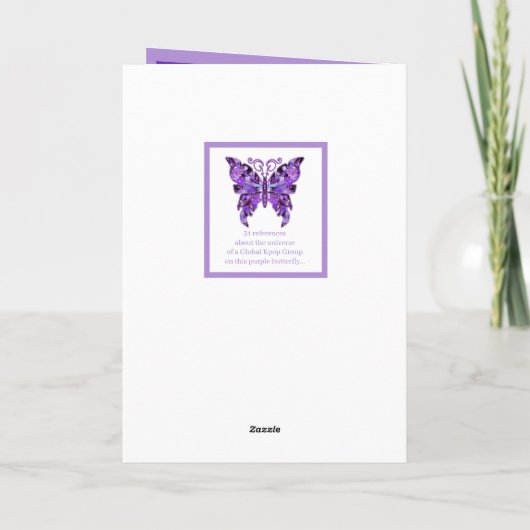 Paarse Butterfly 31 blanco kaart (Achterkant)