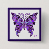 Paarse Butterfly 31 Button (Voorkant)