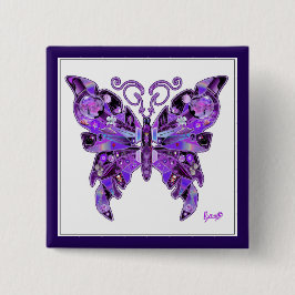 Paarse Butterfly 31 Button