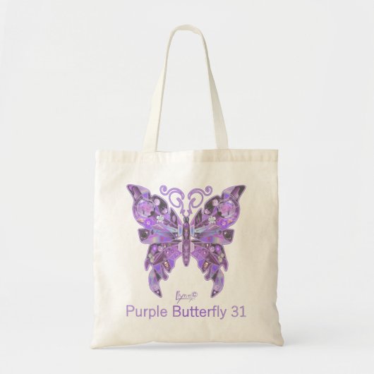 Paarse Butterfly 31 Canvas tas (Voorkant)