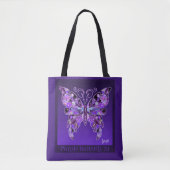 Paarse Butterfly 31 Canvas tas (Voorkant)