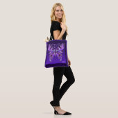 Paarse Butterfly 31 Canvas tas (Op model)