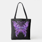 Paarse Butterfly 31 Canvas tas (Achterkant)