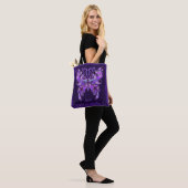 Paarse Butterfly 31 Canvas tas (Op model)