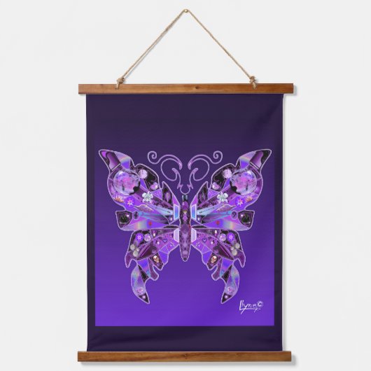 Paarse Butterfly 31 hangende tapestry Hangend Wandkleed (Voorkant)