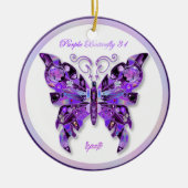 Paarse Butterfly 31 Keramisch Ornament (Voorkant)