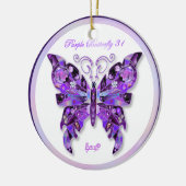 Paarse Butterfly 31 Keramisch Ornament (Links)