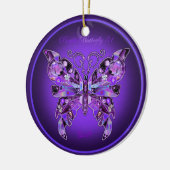 Paarse Butterfly 31 Keramisch Ornament (Links)
