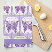 Paarse Butterfly 31 keukenhanddoek (Quarter Fold)