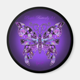 Paarse Butterfly 31 Magnet
