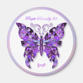 Paarse Butterfly 31 Magnet