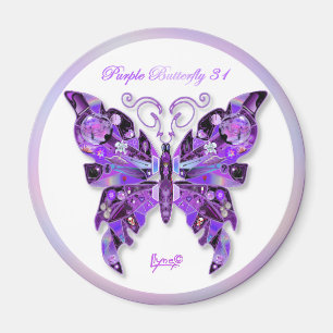 Paarse Butterfly 31 Magnet