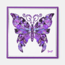 Paarse Butterfly 31 Magnet