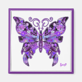 Paarse Butterfly 31 Magnet