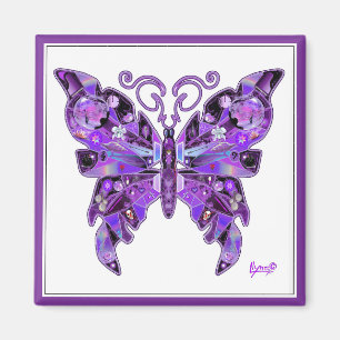 Paarse Butterfly 31 Magnet
