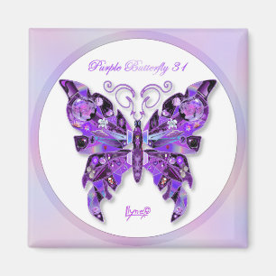 Paarse Butterfly 31 Magnet