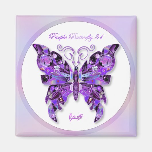 Paarse Butterfly 31 Magnet (Voorkant)