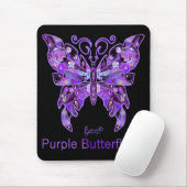 Paarse Butterfly 31 Muismat (Met muis)