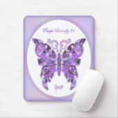 Paarse Butterfly 31 Muismat (Met muis)