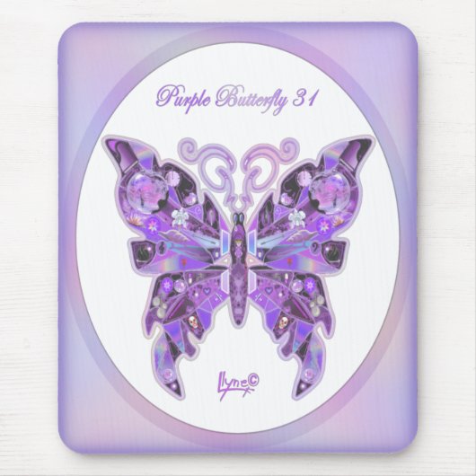Paarse Butterfly 31 Muismat (Voorkant)