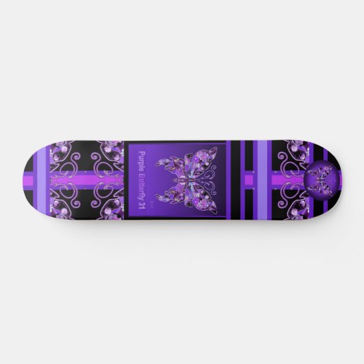 Paarse Butterfly 31 Skateboard (Horizontaal)
