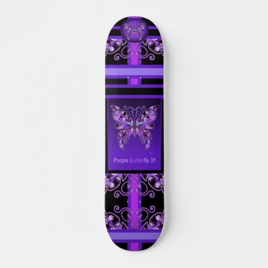 Paarse Butterfly 31 Skateboard (Voorkant)
