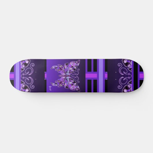 Paarse Butterfly 31 Skateboard (Horizontaal)