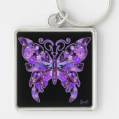 Paarse Butterfly 31 Sleutelhanger (Voorkant)
