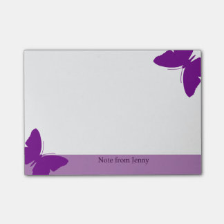 Paarse Butterfly aangepaste tekst Paarse achtergro Post-it® Notes