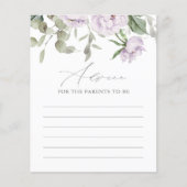 Paarse butterfly Baby shower Advice Kaart (Voorkant)