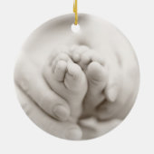 Paarse Butterfly Baby's eerste kerstsieraad Keramisch Ornament (Achterkant)