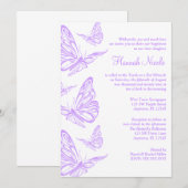 Paarse Butterfly Bat Mitzvah Uitnodigingen (Voorkant / Achterkant)