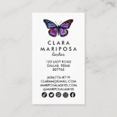 Paarse Butterfly Beauty Yoga Makeup Wellness Kortingskaartje (Achterkant)