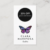 Paarse Butterfly Beauty Yoga Makeup Wellness Kortingskaartje (Voorkant)