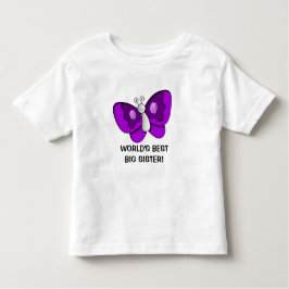 Paarse Butterfly Best Big Sister Toddler Dress Kinder Shirts
