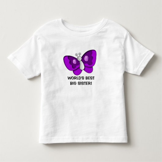 Paarse Butterfly Best Big Sister Toddler Dress Kinder Shirts (Voorkant)