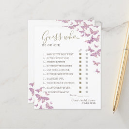 Paarse Butterfly Boho Vrijgezellenfeest raad eens 