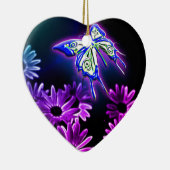 Paarse Butterfly Daisy Keramisch Ornament (Rechts)