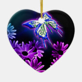 Paarse Butterfly Daisy Keramisch Ornament (Voorkant)