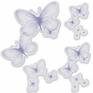 Paarse butterfly decorative Custom-Cut-sticker Sticker