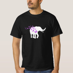 Paarse Butterfly Emoji, vlinder met olifant T-shirt